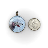 Swedish Sterling Silver Enamel Portrait of a Sighthound jewelry Kirsten's Corner