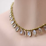 14K Gold Victorian Moonstone Fringe Necklace Necklace Kirsten's Corner