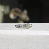 Art Deco 14K White Gold Old Mine Cut Diamond Engagement Ring jewelry Kirsten's Corner