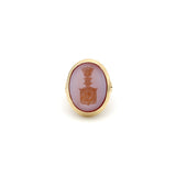 Victorian 14K Gold Banded Agate Intaglio Signet Ring Ring Kirsten's Corner