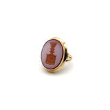 Victorian 14K Gold Banded Agate Intaglio Signet Ring Ring Kirsten's Corner