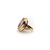 Victorian 14K Gold Banded Agate Intaglio Signet Ring Ring Kirsten's Corner