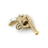 Vintage 14k Gold & Mother-of-Pearl Miniature Gun Pendant or Charm Pendant Kirsten's Corner
