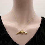 Vintage 14k Gold & Mother-of-Pearl Miniature Gun Pendant or Charm Pendant Kirsten's Corner