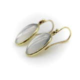 Signature 14K Gold Moonstone Cabochon Earrings with Shepherd Hooks Earrings Kirsten's Corner