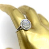 18K Gold 1950’s Carved Moonstone Man in the Moon Ring with Diamonds RING Kirsten's Corner