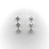 14K White Gold Princess Cut Diamond Dangle Earrings Earrings Kirsten's Corner