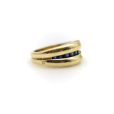 Vintage French 18k Gold Cannel Set Sapphire Ring by MC Paris ring Kirsten's Corner