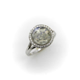 18K Gold 1950’s Carved Moonstone Man in the Moon Ring with Diamonds RING Kirsten's Corner