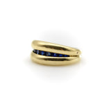 Vintage French 18k Gold Cannel Set Sapphire Ring by MC Paris ring Kirsten's Corner