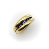 Vintage French 18k Gold Cannel Set Sapphire Ring by MC Paris ring Kirsten's Corner