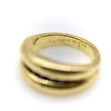 Vintage French 18k Gold Cannel Set Sapphire Ring by MC Paris ring Kirsten's Corner