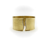 Marika Desert Gold 14K Gold Cuff Bracelet with Diamond Wave Bracelet Kirsten's Corner