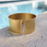 Marika Desert Gold 14K Gold Cuff Bracelet with Diamond Wave Bracelet Kirsten's Corner