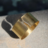 Marika Desert Gold 14K Gold Cuff Bracelet with Diamond Wave Bracelet Kirsten's Corner
