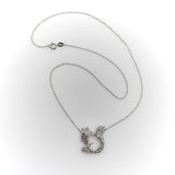 Retro Platinum Encrusted Squirrel Pendant with 14K White Gold Chain Necklace Kirsten's Corner