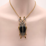 18K Gold and Sterling Silver Beetle Brooch with Rose Cut Diamonds, Onyx, and Ruby Brooch Kirsten's Corner