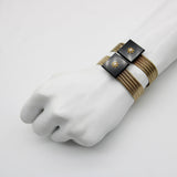 Victorian 12K Woven Gold Onyx and Pearl Matching Mourning Bracelets bracelets Kirsten's Corner Jewelry