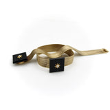 Victorian 12K Woven Gold Onyx and Pearl Matching Mourning Bracelets bracelets Kirsten's Corner Jewelry