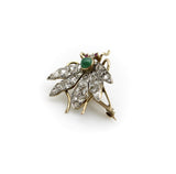 Victorian 14K Gold Rose Cut Diamond Winged “En Tremblant” Insect Brooch Kirsten's Corner