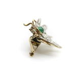 Victorian 14K Gold Rose Cut Diamond Winged “En Tremblant” Insect Brooch Kirsten's Corner