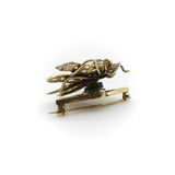 Victorian 14K Gold Rose Cut Diamond Winged “En Tremblant” Insect Brooch Kirsten's Corner