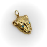 Vintage 18K Gold Egyptian Revival Sekhmet Lion Pendant from Egypt Pendant Kirsten's Corner