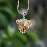 Vintage 18K Gold Egyptian Revival Sekhmet Lion Pendant from Egypt Pendant Kirsten's Corner