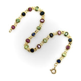 Vintage 18K Gold Blue and Green Sapphire and Ruby Bracelet Kirsten's Corner