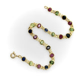 Vintage 18K Gold Blue and Green Sapphire and Ruby Bracelet Kirsten's Corner