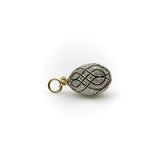 Soviet 18K Gold and Sterling Silver Vintage Micro Pave Diamond Egg Pendant Pendant Kirsten's Corner