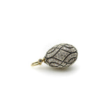 Soviet 18K Gold and Sterling Silver Vintage Micro Pave Diamond Egg Pendant Pendant Kirsten's Corner