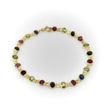 Vintage 18K Gold Blue and Green Sapphire and Ruby Bracelet Kirsten's Corner