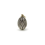 Soviet 18K Gold and Sterling Silver Vintage Micro Pave Diamond Egg Pendant Pendant Kirsten's Corner