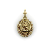 18K Gold Orly Marcel Lakshmi Pendant with Diamond Halo Kirsten's Corner