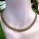 Etruscan Revival Portuguese Cannetille 19.2K Gold & Turquoise Necklace Necklace Kirsten's Corner Jewelry