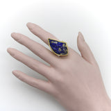 18K Gold Freeform Artisan Lapis Lazuli Ring Ring Kirsten's Corner