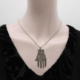 Vintage Berber Hand of Fatima/ Hamsa Sterling Silver Pendant with Central Flower Motif Pendant, Charm Kirsten's Corner