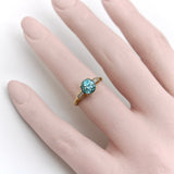 14K Gold Art Deco Zircon and Diamond Solitaire Ring Ring Kirsten's Corner