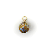 14K Gold Victorian Forget-Me-Not-Orb with Enamel pendant, Charm Kirsten's Corner