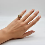 Vintage 18K Gold Diamond and Ruby Buckle Ring ring Kirsten's Corner