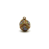 14K Gold Victorian Forget-Me-Not-Orb with Enamel pendant, Charm Kirsten's Corner