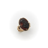 14K Rose Gold Deep Red Agate Cameo Ring Ring Kirsten's Corner