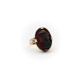 14K Rose Gold Deep Red Agate Cameo Ring Ring Kirsten's Corner