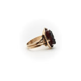 14K Rose Gold Deep Red Agate Cameo Ring Ring Kirsten's Corner