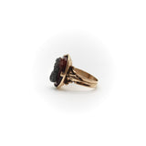 14K Rose Gold Deep Red Agate Cameo Ring Ring Kirsten's Corner