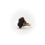 14K Rose Gold Deep Red Agate Cameo Ring Ring Kirsten's Corner