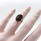 14K Rose Gold Deep Red Agate Cameo Ring Ring Kirsten's Corner