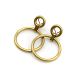 Vintage 14K Gold Florentine Finish Double Hoop Earrings Earrings Kirsten's Corner