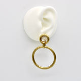 Vintage 14K Gold Florentine Finish Double Hoop Earrings Earrings Kirsten's Corner